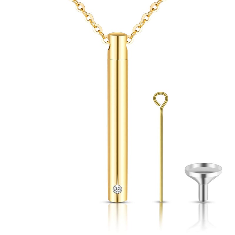 XIUDA Urn Necklace Pendant for Memorial Ashes with Stainless Steel Keepsake Ash Jewelry - Image 1